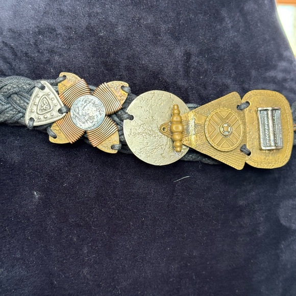 Marjorie Baer, San Francisco, artisan belt, vintage, black webbing, mixed metals - Picture 9 of 15
